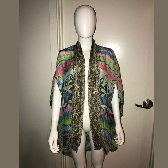 CAMILLA *Plaza Nueva* silk caftan kimono cape coverup OS - Picture 2 of 5